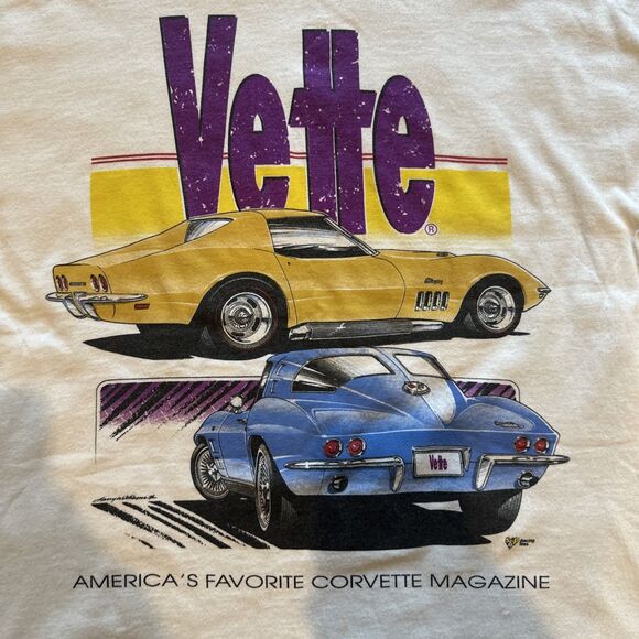 Vintage 90’s Single Stitch Vette Magazine Corvette White T Shirt Mens Size XL - Picture 8 of 14